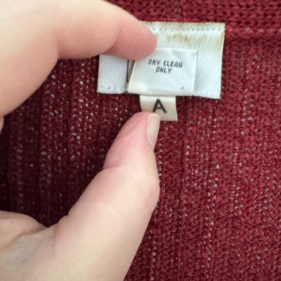 Ann Taylor LOFT Burgundy Ribbed Knit Cardigan Size Medium - Picture 6 of 6
